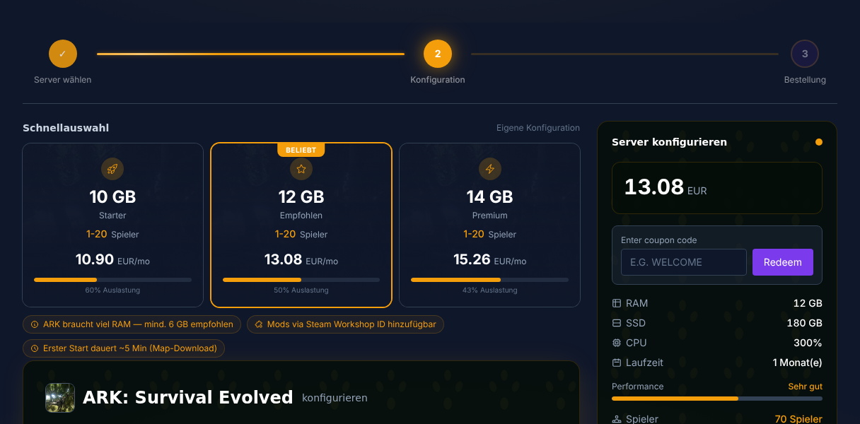 Order an ARK server