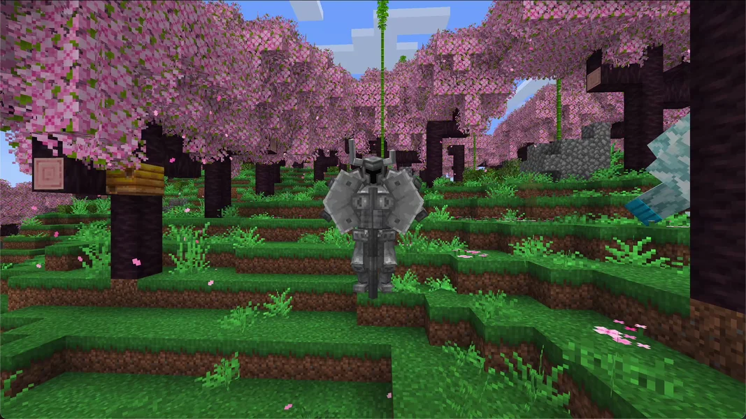 Ferrous Wroughtnaut from Mowzie's Mobs, placed by command and with AI turned off – own capture from Better MC BMC4 v59