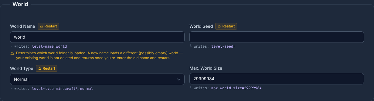 level-name setting