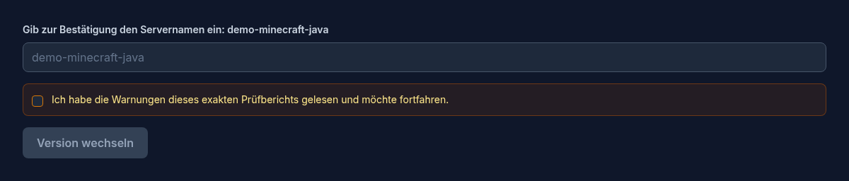 Wechsel bestätigen