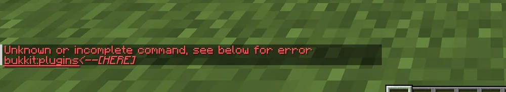 Without the bukkit.command.plugins permission, the server reports an unknown command