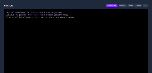 ARK-Control-Panel mit Live-Konsole und Admin-Befehlen bei Game-Serverhosting