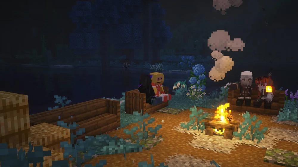 Feu de camp sur la rive