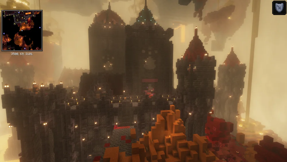 Forteresse piglin dans le Nether