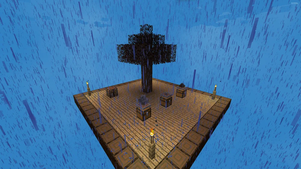 Rain over the skyblock island